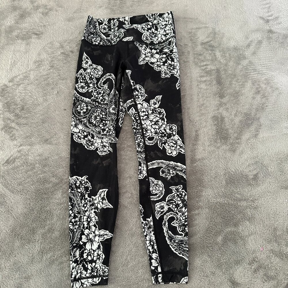 Lululemon Wunder Under High Rise Tight Painted Paisley Black Women's 8 28"